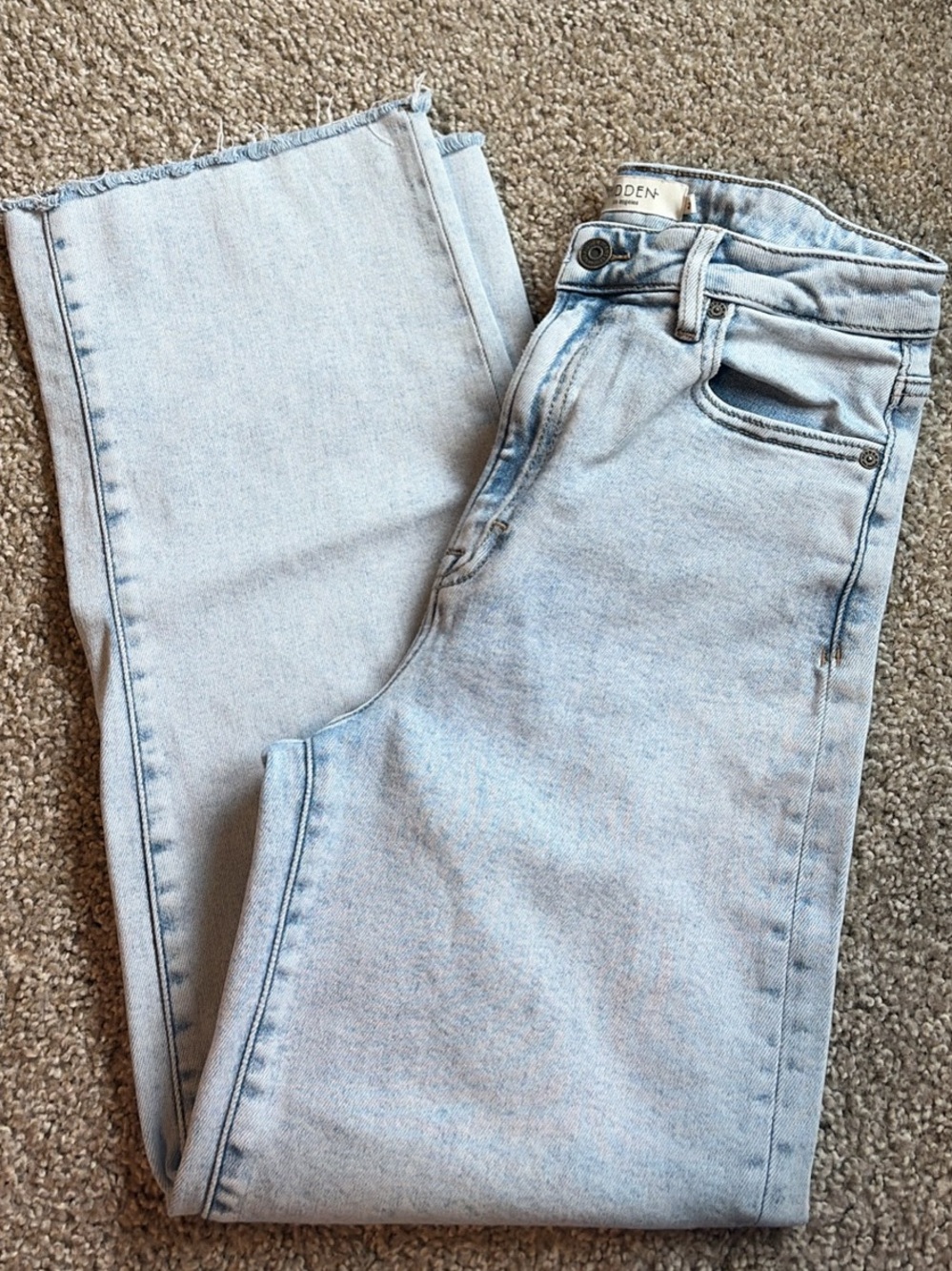 Light Blue Ankle-Length Straight Jeans by Hidden Denim